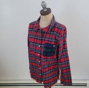 Vineyard Vines Plaid Flannel Small Preppy Academia Lightweight Top
